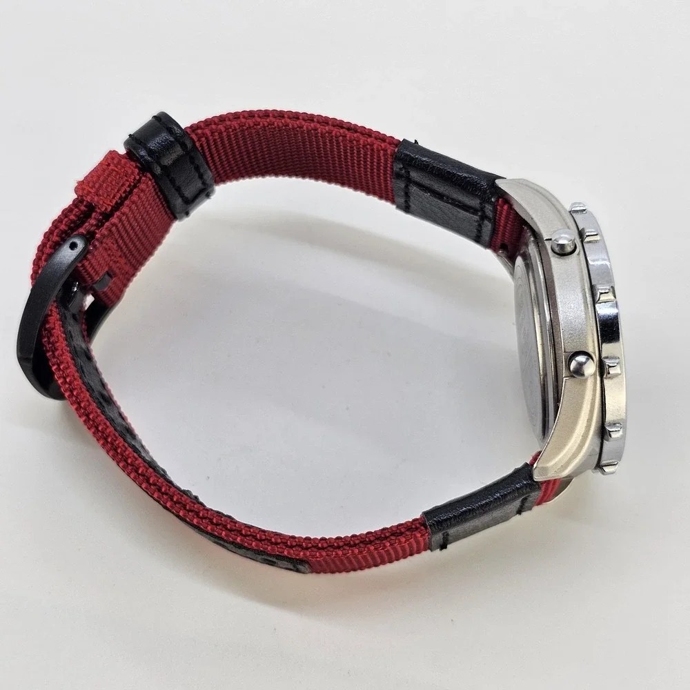 VTG Timex Analog Digital Men's Watch 40MM Brown Dial New Red Bands New Battery